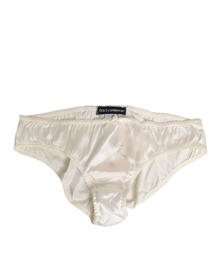 Dolce & Gabbana White Silk Satin Lingerie Panty  Underwear