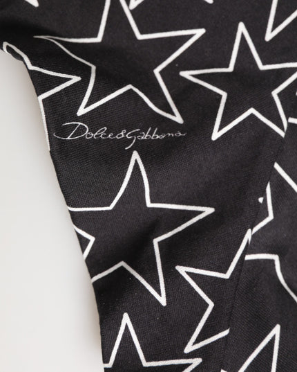 Dolce & Gabbana Black White Star Print Cotton Slip Panty Underwear