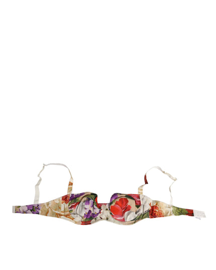 Dolce & Gabbana Floral Print Semi Padded Balconette Bra Underwear