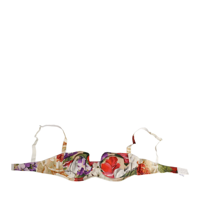Dolce & Gabbana Floral Print Semi Padded Balconette Bra Underwear