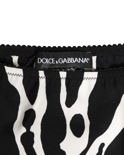Dolce & Gabbana Black White Zebra Print Slip Briefs Underwear