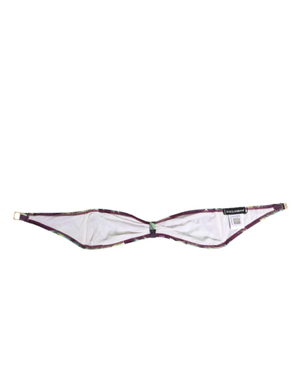 Dolce & Gabbana Purple Green Leaf Print Bandeau Swimwear Underwear