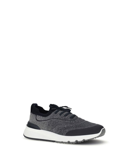 Brunello Cucinelli Gray Cotton Athletic Sneakers