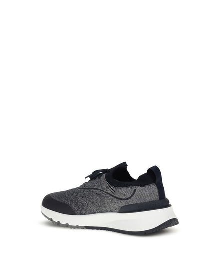 Brunello Cucinelli Gray Cotton Athletic Sneakers