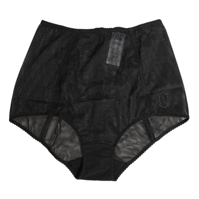 Dolce & Gabbana Black High Waist Mesh Sheer Shapewear Underwear