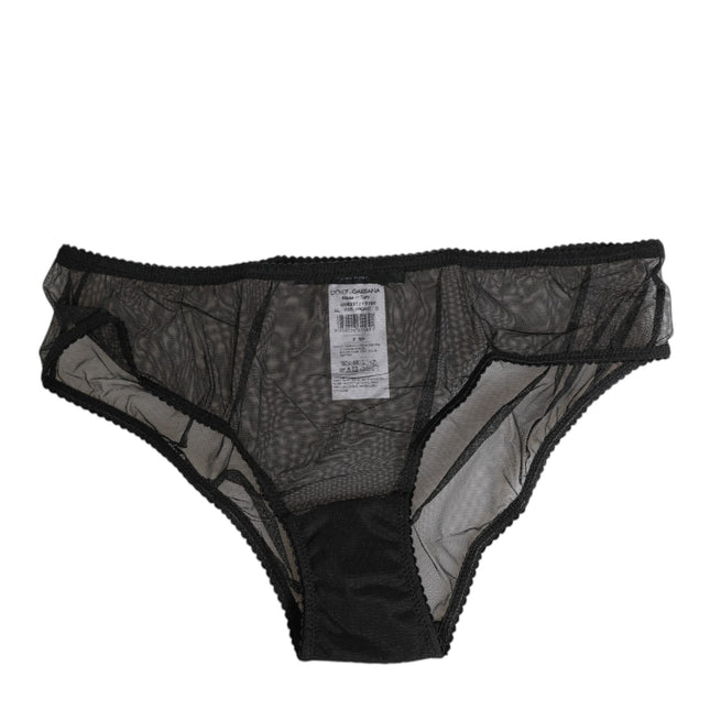 Dolce & Gabbana Black Sheer Mesh Lace Bikini Briefs Underwear