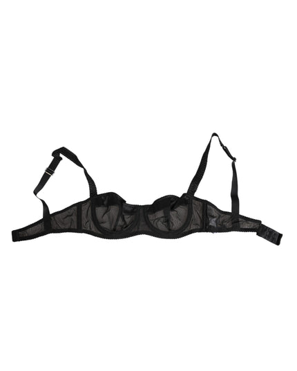 Dolce & Gabbana Black Sheer Mesh Underwire Bra  Underwear
