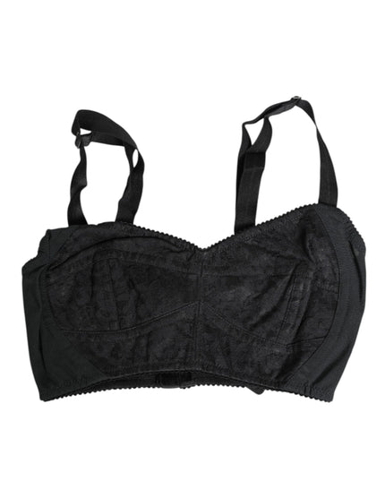 Dolce & Gabbana Black Stretch Nylon Bustier Bra Underwear