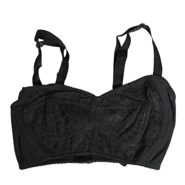 Dolce & Gabbana Black Stretch Nylon Bustier Bra Underwear