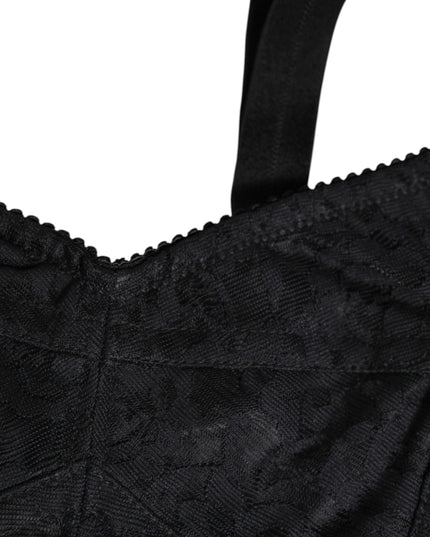 Dolce & Gabbana Black Stretch Nylon Bustier Bra Underwear