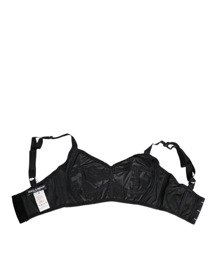 Dolce & Gabbana Black Stretch Nylon Bustier Bra Underwear