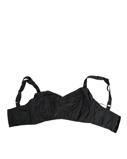 Dolce & Gabbana Black Stretch Nylon Bustier Bra Underwear