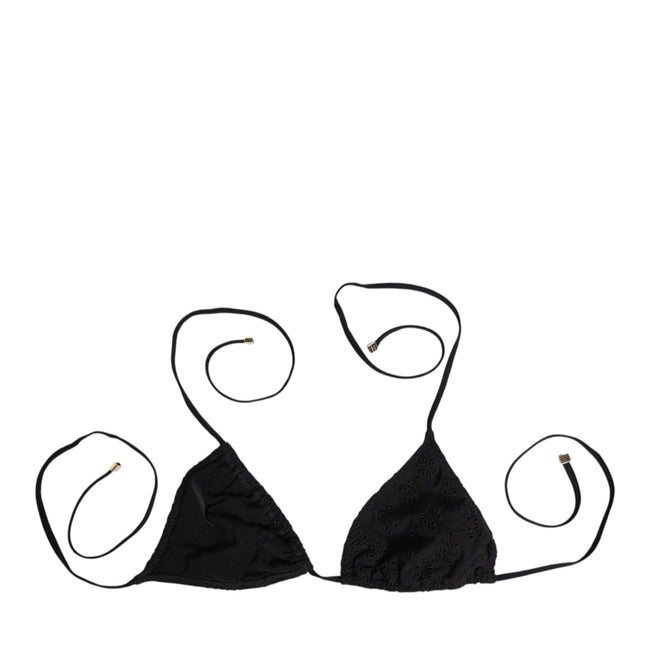 Dolce & Gabbana Black Embroidered Triangle Swimwear Underwear