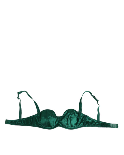 Dolce & Gabbana Green Satin Semi-Padded Underwire Musk Underwear