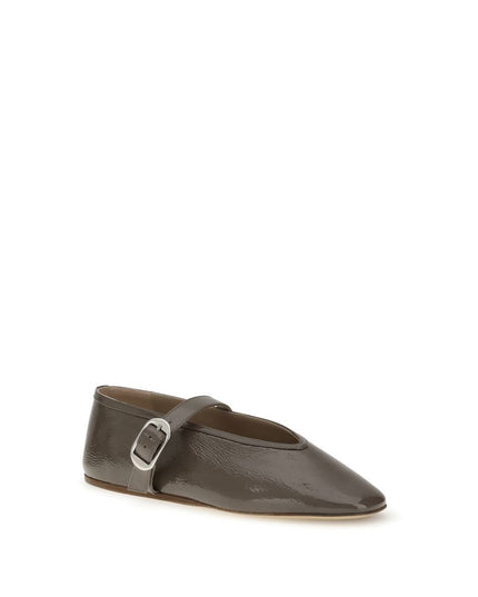 Le Monde Béryl Brown Calf Leather Bos Taurus Ballet Flats