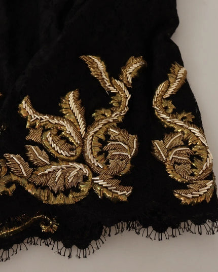 Dolce & Gabbana Black Lace Gold Baroque SPECIAL PIECE Shorts