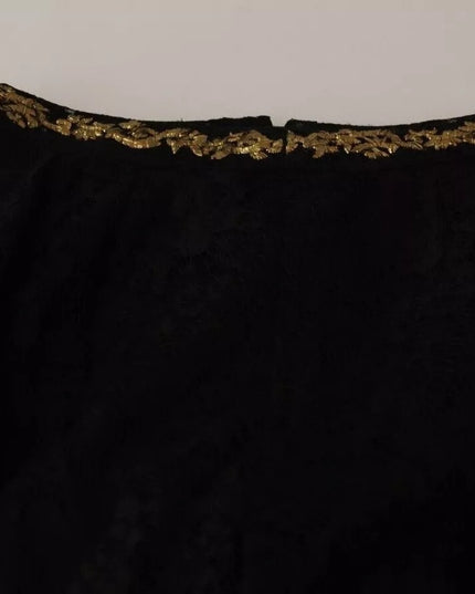 Dolce & Gabbana Black Lace Gold Baroque SPECIAL PIECE Shorts