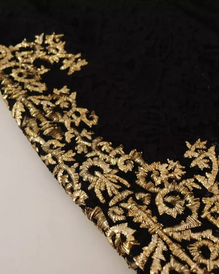 Dolce & Gabbana Black Lace Gold Baroque SPECIAL PIECE Shorts