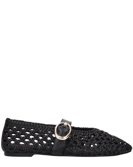 Stuart Weitzman Black Leather Ballet Flats