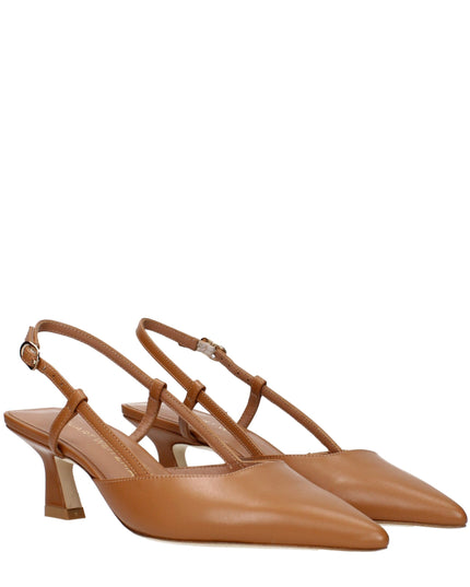 Stuart Weitzman Brown Leather Mid Heel Pumps