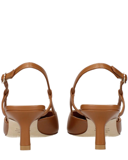 Stuart Weitzman Brown Leather Mid Heel Pumps