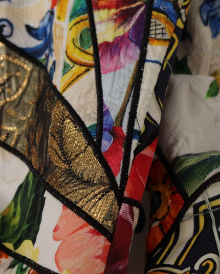 Dolce & Gabbana Multicolor Patchwork Jacquard High Waist Pants