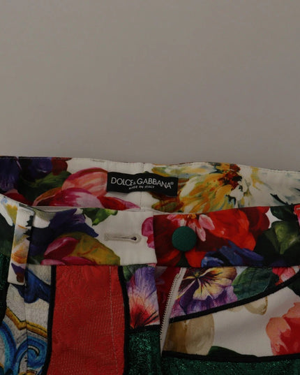Dolce & Gabbana Multicolor Patchwork Jacquard High Waist Pants