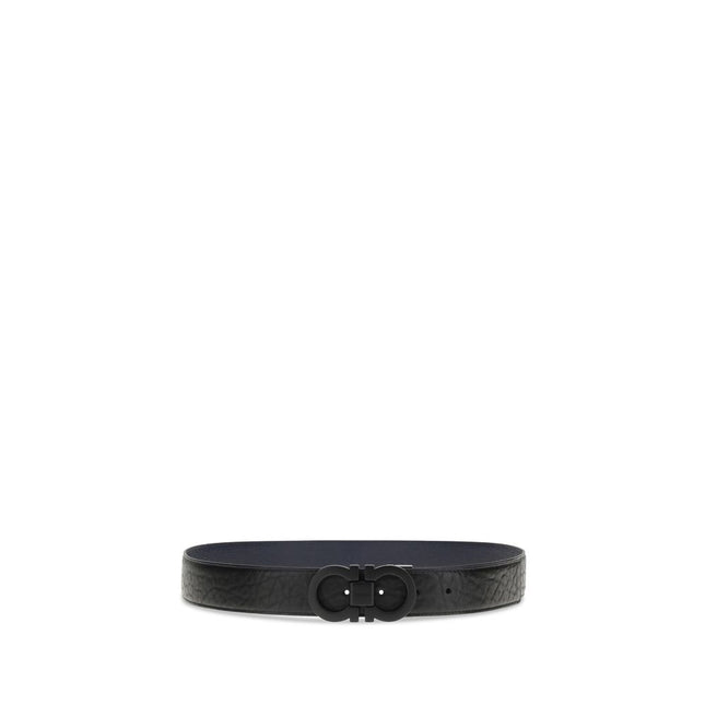 Ferragamo Blue Calf Leather Bos Taurus Belt