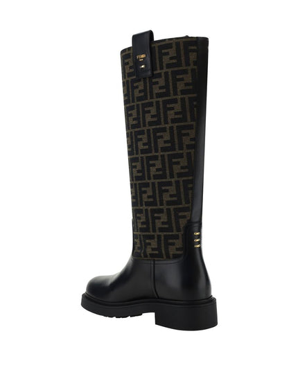 Fendi Brown Rubber Boots