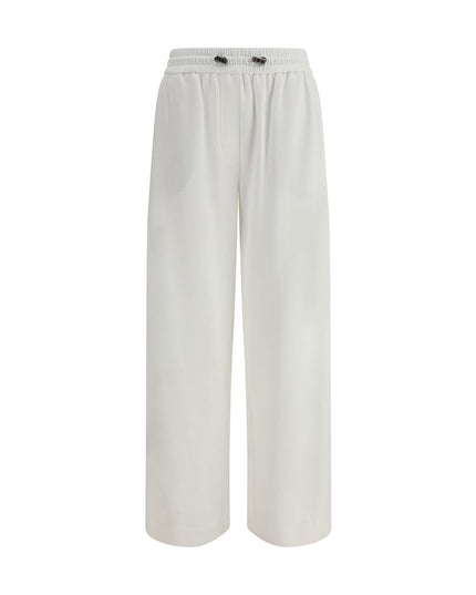Brunello Cucinelli White Cotton Joggers (Workout Pants)