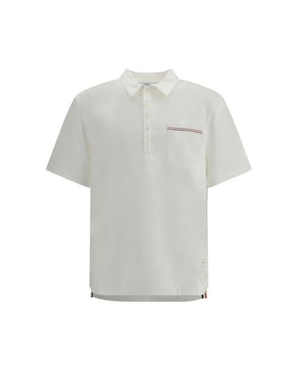 Thom Browne White Cotton Polo Shirt