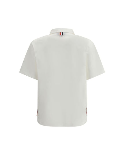 Thom Browne White Cotton Polo Shirt