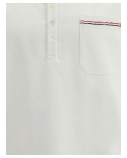 Thom Browne White Cotton Polo Shirt