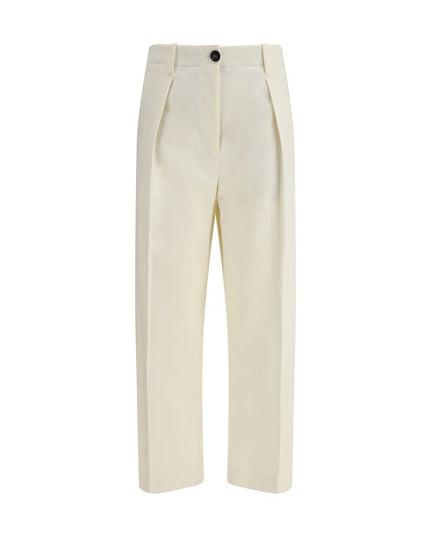 Brunello Cucinelli Cream Cotton Casual Pants