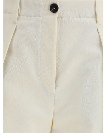 Brunello Cucinelli Cream Cotton Casual Pants