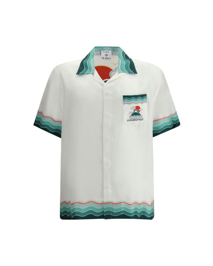 Casablanca White Silk Pattern Shirt