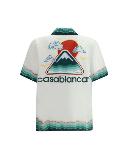 Casablanca White Silk Pattern Shirt