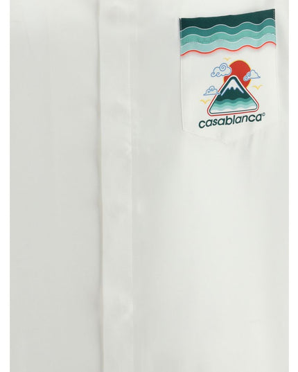 Casablanca White Silk Pattern Shirt