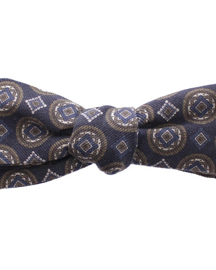 Dolce & Gabbana Blue Silk Baroque Fantasi Tied Bow Tie Papillon