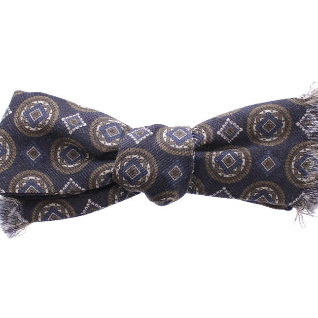 Dolce & Gabbana Blue Silk Baroque Fantasi Tied Bow Tie Papillon