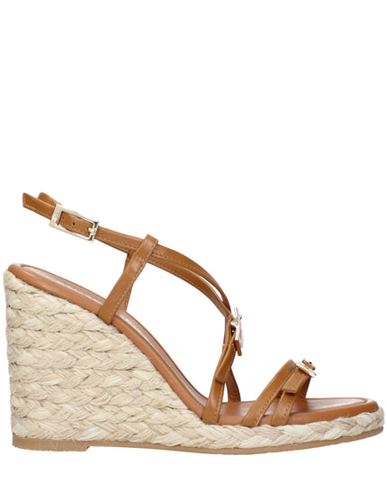 Stuart Weitzman Brown Leather Wedge Sandals