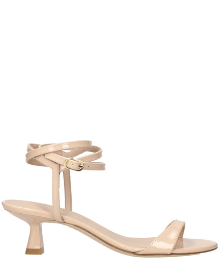 Stuart Weitzman Beige Leather Stiletto Heel Sandals
