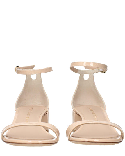 Stuart Weitzman Beige Leather Flat Sandals