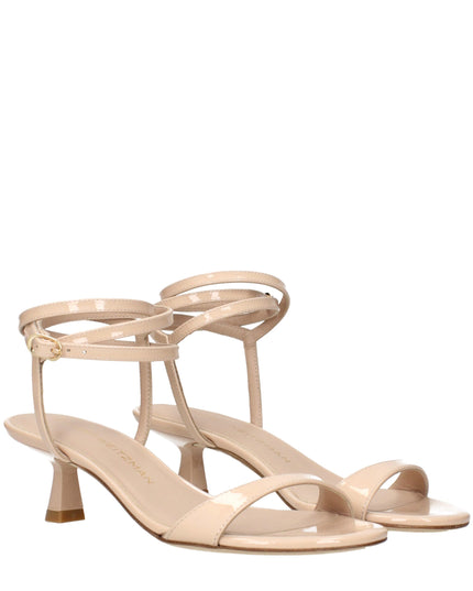 Stuart Weitzman Beige Leather Stiletto Heel Sandals