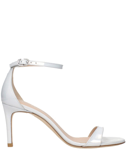 Stuart Weitzman White Leather Stiletto Heel Sandals
