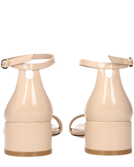 Stuart Weitzman Beige Leather Flat Sandals