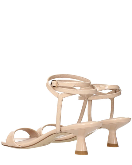 Stuart Weitzman Beige Leather Stiletto Heel Sandals