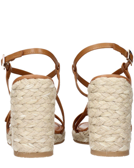 Stuart Weitzman Brown Leather Wedge Sandals