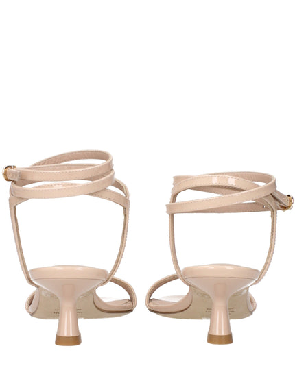 Stuart Weitzman Beige Leather Stiletto Heel Sandals