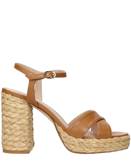 Stuart Weitzman Brown Leather Platform Sandals
